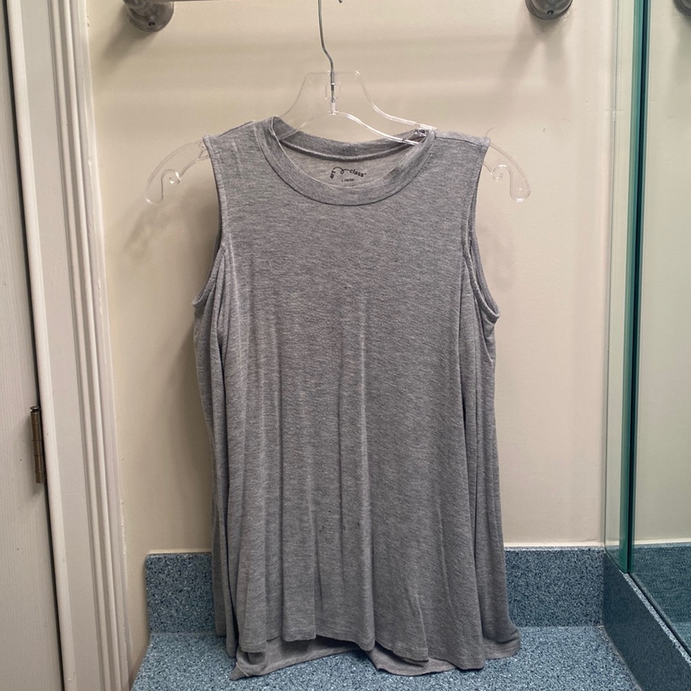 Gently Used Gray Long Sleeve Blouse • Shoulder Cut Outs